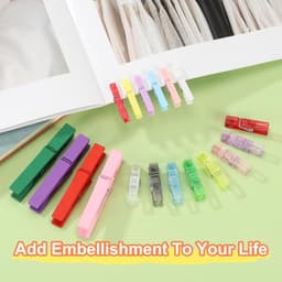 1.4 Inch Colored Clothespins - 100 Pcs Mini Colorful Plastic Clothes Clips - Strong Grip Photo Clips voor Fotos - Hanging Clothes Decorative Crafts - Transparant Blauw — thumbnail 2