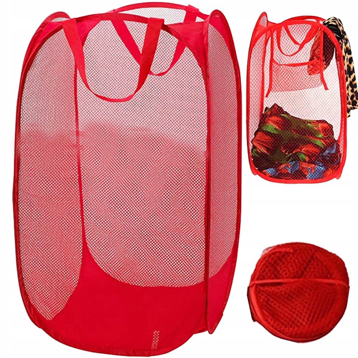 Opvouwbare Wasmand - Opbergmand 40L - Compact & Handig - Reis accessoires - Vakantie benodigdheden - Rood — afbeelding 1