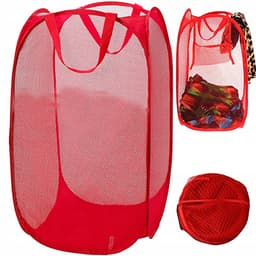 Opvouwbare Wasmand - Opbergmand 40L - Compact & Handig - Reis accessoires - Vakantie benodigdheden - Rood — thumbnail 1