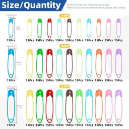 Veiligheidsspelden Set - Klemmetjes Clips - Kleding Versieren - Scherpe Punt - 19/28/32mm - Multicolor — thumbnail 4