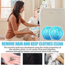 12 stuks herbruikbare haarvangers voor wasmachine - voor honden en katten - voor het verwijderen van dierenharen en pluisjes voor kleding - blauw — thumbnail 4