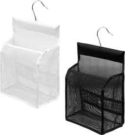Wasknijperzakken - set van 2 met haken - flexibele hangorganizer voor badkamer - keuken en camping - opslag - hangend voor wasknijpers - badkameraccessoires - reisaccessoires - multifunctionele opbergoplossing — thumbnail 1