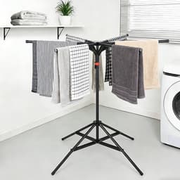 Dailygoods- Wasdroger Opvouwbaar - Hoog Inklapbaar - Droogrek met 6 Vleugels - Kledingrek voor Binnen/Buiten - Ruimtebesparend - Stabiele Droogstandaard — thumbnail 5