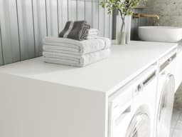 PLATAN ROOM Washing Machine Cabinet, 130 cm Wide, Upper Building Cabinet, Washing Machine or Tumble Dryer, Cabinet for Bathroom (65 cm Deep, Matt White) — thumbnail 5