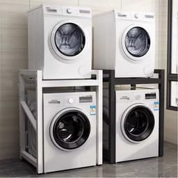 Stapelbare set voor wasmachine en droger, plank voor wasmachine, kast voor wasmachine en droger, plank boven de wasmachine, plank boven L (kleur: zwart) — thumbnail 4