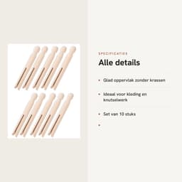 Dailygoods- Wasknijpers Houten - 10x Kledingklemmen - Handgemaakt - Glad Oppervlak - Ideaal voor Knutselprojecten - Duurzaam en Praktisch - Kledingklem — thumbnail 5