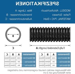 Afvoerslang PVC - Ventilatieslang Flexibel - Ventilatie Systeem - Ondoorsichtig PVC Materiaal - 102 mm Binnendiameter - Zwart — thumbnail 1