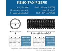 Afvoerslang PVC - Ventilatieslang Flexibel - Ventilatie Systeem - Ondoorsichtig PVC Materiaal - 102 mm Binnendiameter - Zwart