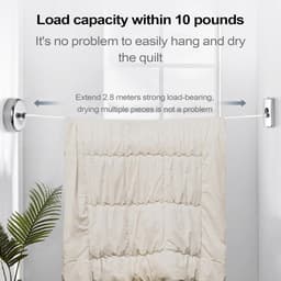 Oprolbare Waslijn - Uittrekbare Drooglijn - Kleding Drogen - Roestvrij Staal - 28 meter - Zilver — thumbnail 5