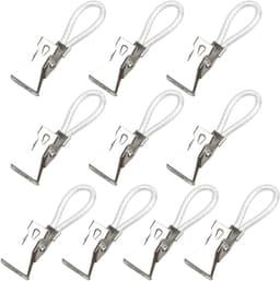 Handdoekclips - 10 Stuks - Knijpers - Wasknijpers - Metaal - Wasrek knijpers - Droogrek knijpers - Geschikt voor Binnen En Buiten Gebruik - 5×1.5cm - Zilver — thumbnail 1