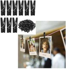 Store_7 - Mini Wasknijpers - Decoratieve Clips - Zwart - Houten Klemmen - Handwerk en Knutselprojecten - 100 Stuks — thumbnail 1