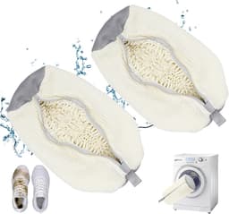 Set van 2 Herbruikbare Waszakken voor Schoenen - Wasmachine Bestendige Fleece Tas voor 360 Graden Reiniging van Alle Soorten Schoenen en Voetwear — thumbnail 1