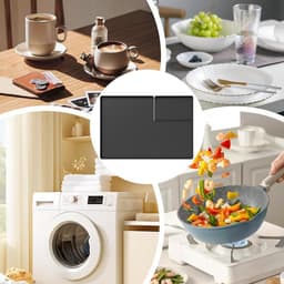 Droger Beschermmat - Wasmachine Afdekplaat - Apparaten Beschermen - Met Pluizenfilter Opening - 66x46 cm - Grijs — thumbnail 4