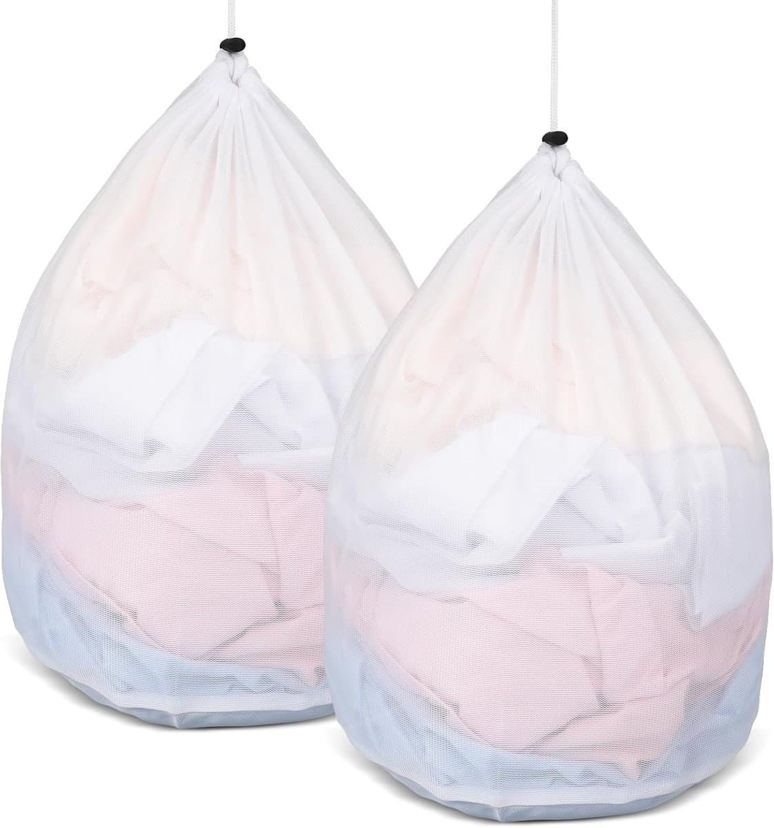 Wasmachine wasnet - 2stuks - Waszak - Wasnet - Herbruikbare kleine waszak - Met trekkoord - Duurzaam - Geschikt voor ondergoed - kleding en sokken - 40 x 30 cm — afbeelding 1