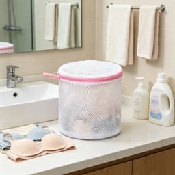 Waszakken (3 stuks) - Waszakken voor ondergoed - Waszakken van mesh - Cilindrische wasmachinezakken met ritssluiting - Speciaal ontworpen voor ondergoed - Geschikt voor het wassen en bewaren van ondergoed, sokken en reiskleding - 15*15*17 cm — thumbnail 3
