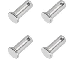 10x25mm Single Eyelets - 4pcs 304 Stainless Steel Flat Head - Tow Bar Spindle Lock System - Hinge Bevestiging - Zilver