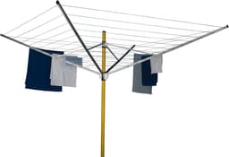 Droogmolen - Waslijn molen - Buiten drogen - In hoogte verstelbaar - 60 meter waslijn - Geel — thumbnail 1