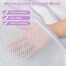 3-delige wasmachine met dubbellaags wasnet en herbruikbare waszak van mesh Geschikt voor bh's, sokken en paarse kleding (30 x 30 cm, 40 x 40 cm, 50 x 50 cm). — thumbnail 4