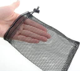 Mesh Zakjes - Net Tassen - Spullen Opbergen - Verstelbaar Trekkoord - 5 stuks 100x145mm - Zwart — thumbnail 3