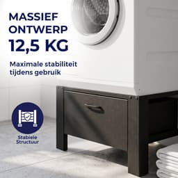 ProductXpert Stacko™ - Wasmachine Verhoger - Kast - Ombouw Met Lade - 64x54x40cm - Zwart - Met Stelvoet Stabilisatie - Antislip — thumbnail 3
