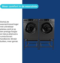 Wasmachine Verhoger - Opbouwmeubel Sokkel - Apparaten Verhoging - Dubbel Anti-tril - 45 cm hoog - Zwart — thumbnail 3