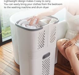 Dailygoods- Wasmand 3 Vakken - Plastic Wasmand met Wielen - Draagbare Rollende Wasmand - Verwijderbare Opbergcontainers - Lichtgewicht PP-Plastic - Handvat voor Makkelijk Gebruik - Wascontainer — thumbnail 5