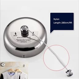 Allecto - Uittrekbare Waslijn - Rvs en Nylon - Voor Binnen en Buiten - Zilver - 2.8 Meter - Ruimtebesparend - Multifunctioneel — thumbnail 5