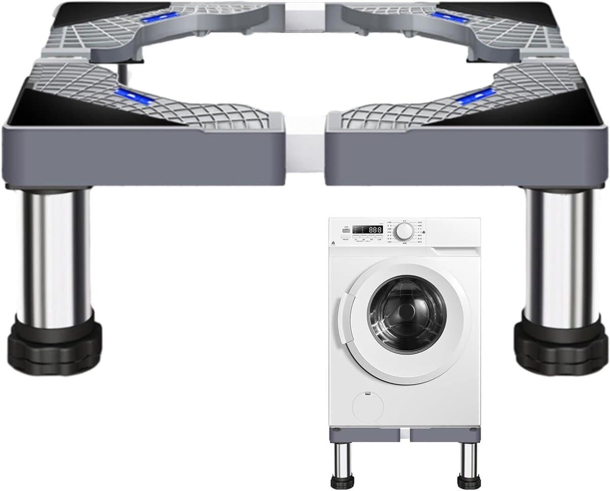 Wasmachine Verhoger - Apparaat Standaard - Apparaten Verplaatsen - Verstelbare Hoogte - 40-60 cm - Zilver — afbeelding 1