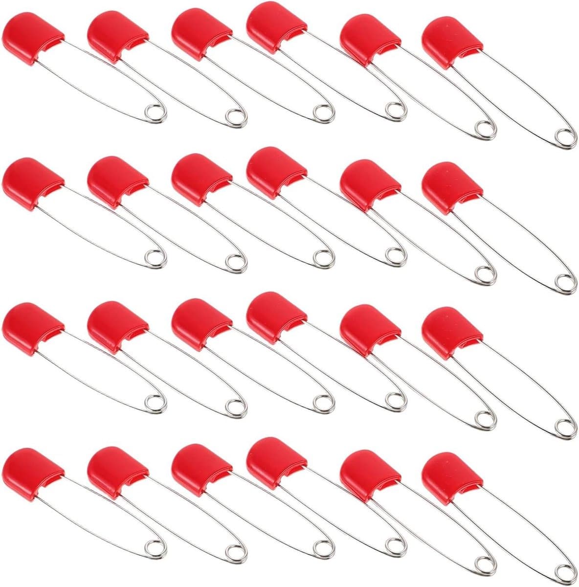 Grote Veiligheidsspelden - Multifunctionele Clips - Kleding Bevestigen - Anti-openingsontwerp - 100 Stuks - Felrood — afbeelding 1