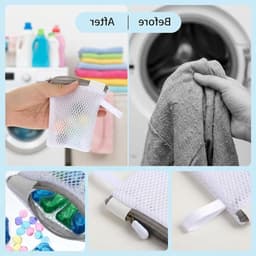 Mini-wasnetjes set van 6, driehoekige anti-hechting waszakken voor delicate kleding, opbergtas voor geurparels en wasmachine-accessoires — thumbnail 2