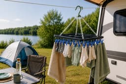 HEM Washanger Blauw met 18 Knijpers – Opvouwbaar Droogrek – Ondergoedhanger – Sokhanger – Camping Wasrek – 24x31 cm – Inclusief HEM Microvezeldoekje — thumbnail 5