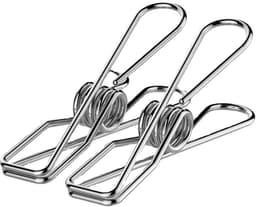 20x Extra Sterke RVS Wasknijpers- Weerbestendig roestvrij staal - Geschikt voor dikke dekens - Buitengebruik - Zilver — thumbnail 1