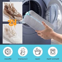 Robuuste Waszak voor Schoenen - Herbruikbare Waszak 39 x 19 cm met Rits voor 360° Reiniging en Bescherming van Schoenen in Grijs — thumbnail 4