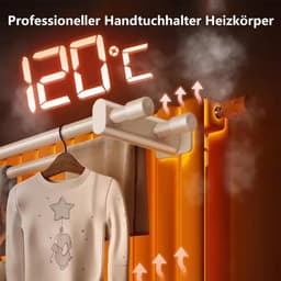 Droogrek Kleding - Radiator Droger - Snel Kleding Drogen - Efficiënt Ruimtebesparend - Tot 130 cm - Wit — thumbnail 2