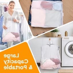 Grote Wasnetten voor de Wasmachine - Set van 2 Reiswaszakken met Handvatten 50 x 60 cm voor Kleding en Ondergoed — thumbnail 2
