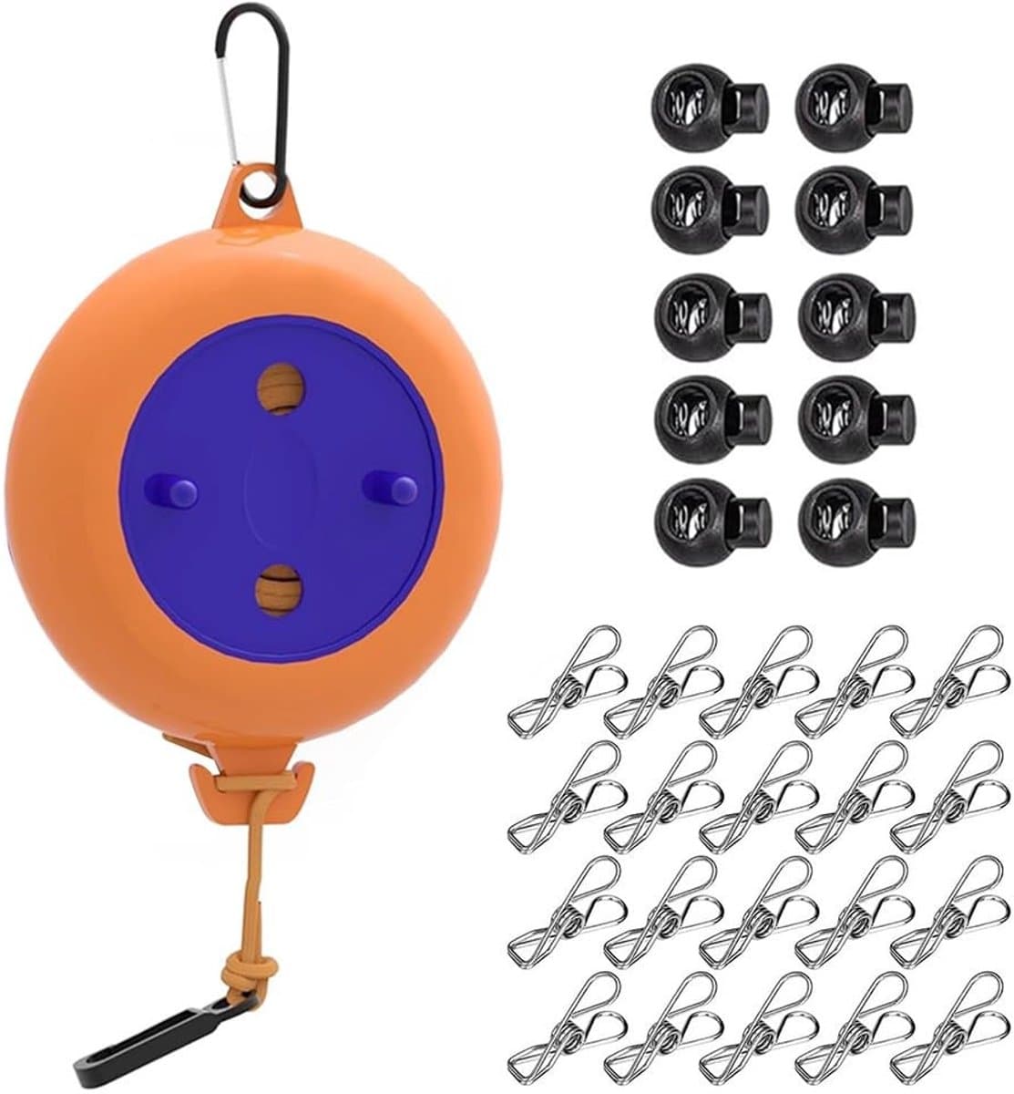 Dailygoody - Draagbare waslijn - Antislip waslijn - 10 meter - Reis en camping - Lichtgewicht en compact - Geschikt voor buiten en binnen - Voor kampe... — afbeelding 1