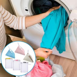 Mini-wasnetten set van 6, kleine driehoekige waszakken voor delicate kleding, anti-hechting en geurparels, polyester opbergtassen voor de wasmachine — thumbnail 5