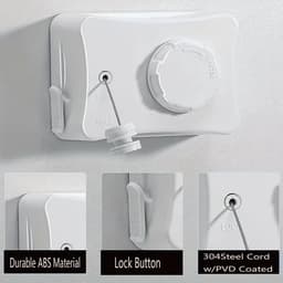 Waslijn Uitschuifbare - 5.1m Roestvrij Staal, Onzichtbare Waslijn voor Binnen/Buiten voor Handdoeken & Dekbedden, Perfect voor Huurkamers & Balkons -Wit kleur — thumbnail 1