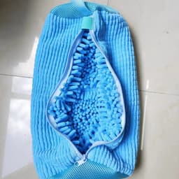 Set van 2 waszakken voor schoenen – Professionele waszakken voor schoenen – Herbruikbare waszakken – Geschikt voor alle soorten en maten schoenen – Blauw — thumbnail 2