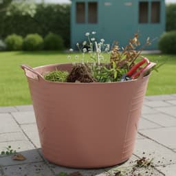 Excellent housewares Flexibele kuip / emmer - oudroze - 15 liter - kunststof - 35 x 28 cm — thumbnail 2