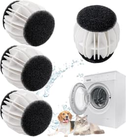 Wasballen voor wasmachine - 4 stuks - Anti haar - Drogerballen - Ook geschikt voor dierenharen - Sneller droog - Anti-kreuk - Haarvanger Wasbollen - Anti Haar Droogballen — thumbnail 1