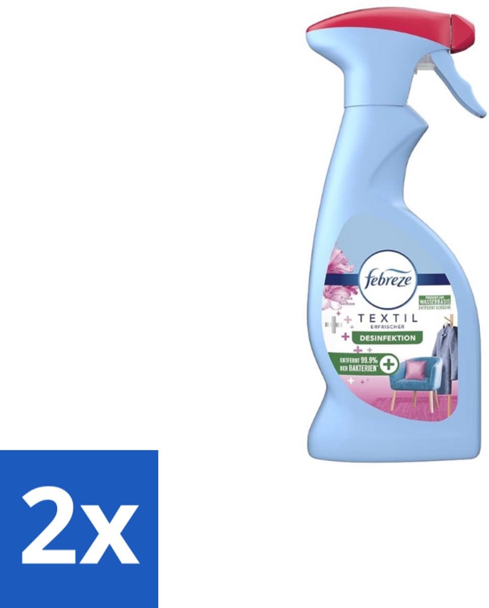 2 x Febreze – Textielspray – Roze Anjers – 375 ml - Textielgeur - Textielverzorging - Geurverwijdering - Textielspray - Roze Anjers — afbeelding 1