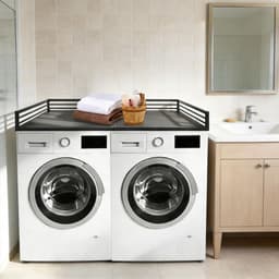 Wasdroger Werkblad - Wasmachine Bovenbouw - Extra Opbergruimte - Verhoogde Beschermstrips - 145 x 70 cm - Zwart — thumbnail 2