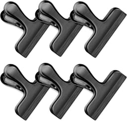 6 Zwarte Zakclips RVS voor Voedselzakken en Chipzakken — thumbnail 1