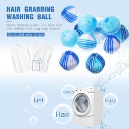2-pack Dierenhaarverwijderaar — Herbruikbare was- & droogballen, haarvanger voor de wasmachine, verzamelaar voor honden- & kattenhaar, pluizenverwijderaar (Blauw) — thumbnail 2
