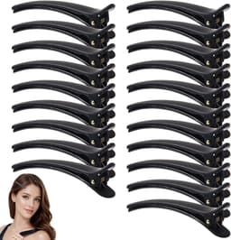 Haarclips Set - Verdelingsklemmen Kappers - Haar Styling Knippen - Duurzaam Groot Bijten - 20 Stuks - Zwart — thumbnail 1