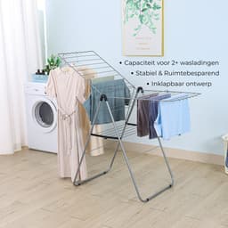 Klein Droogrek Staand - Inklapbaar & Compact - 17-19 Meter Drooglengte - Klein Droogrekje Staand - Klein Wasrekje Staand - Modern Design - Binnenstyle Aerio Fold — thumbnail 2