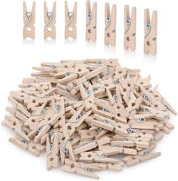 EXCITAT 100 stuks - Wasknijpers - Houten clips - Multifunctioneel - Geschikt voor het bevestigen van foto's, het sluiten van cadeauzakjes, decoratie — thumbnail 1
