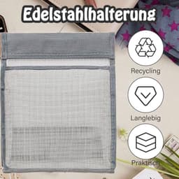 Handige wasknijper opbergzak met haak - Grijs — thumbnail 2