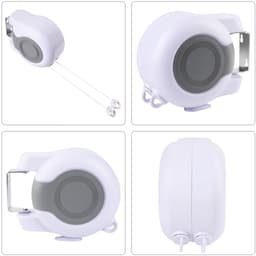 Plastic telescopische waslijn - Waslijn - 13 meter dikke waslijn - Draaibaar windbestendig droogrek - 26 meter dubbele waslijn - Intrekbare waslijn - Wandgemonteerd droogrek - Buitenwaslijn — thumbnail 4